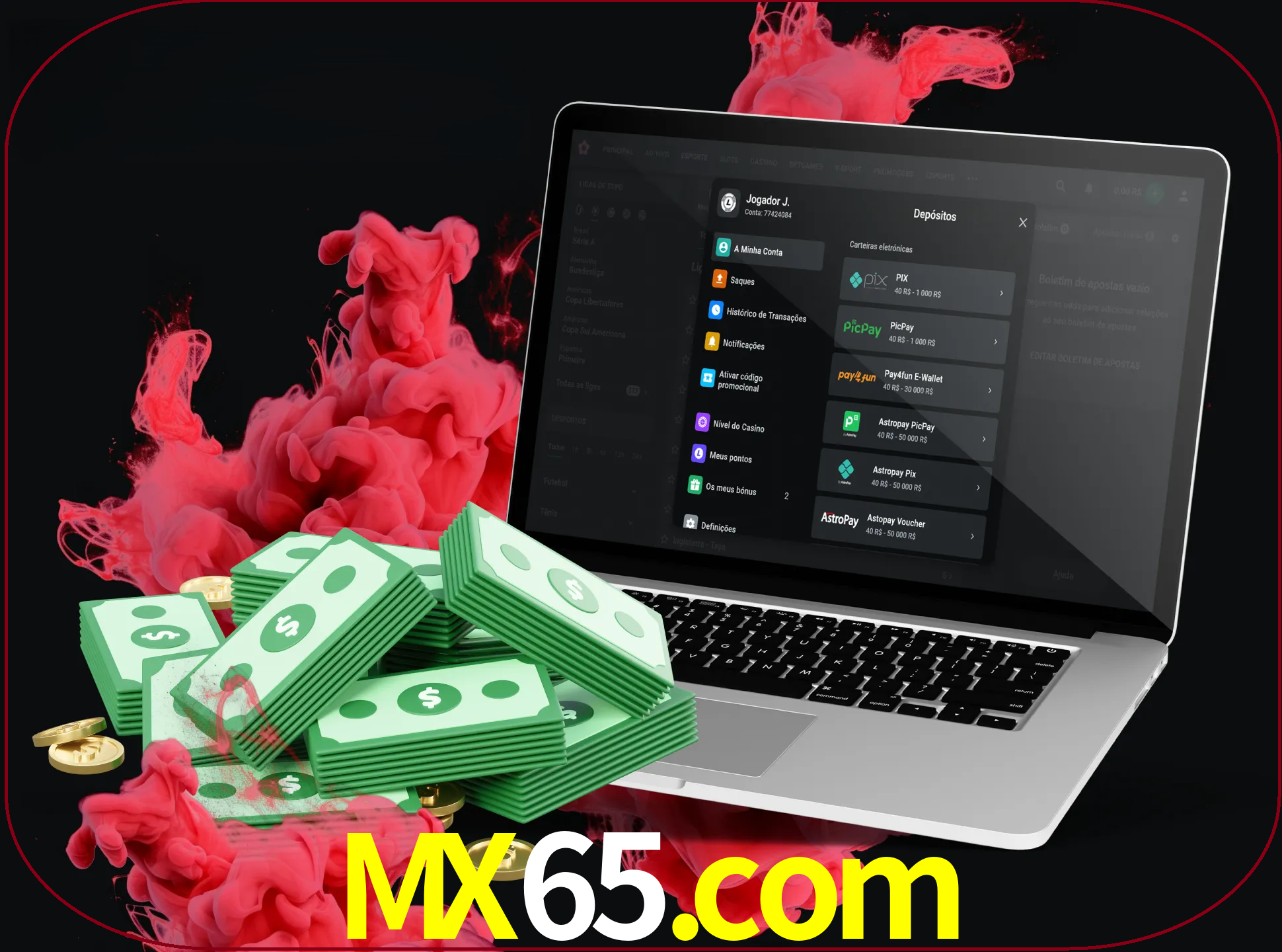 Para efetuar um depósito na sua conta mx65, basta escolher o método de depósito e especificar o montante.