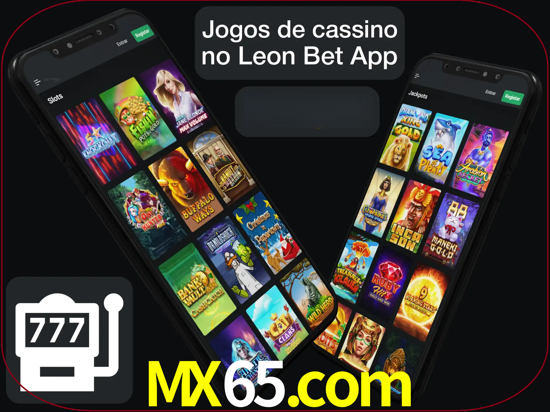 Escolha quais jogos de cassino jogar no app.