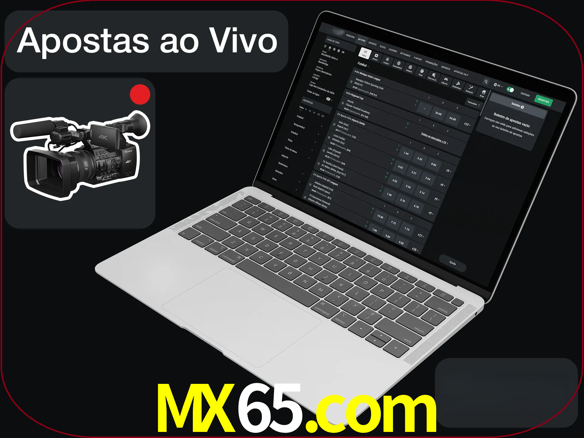 Aposte em formato ao vivo em nosso site.