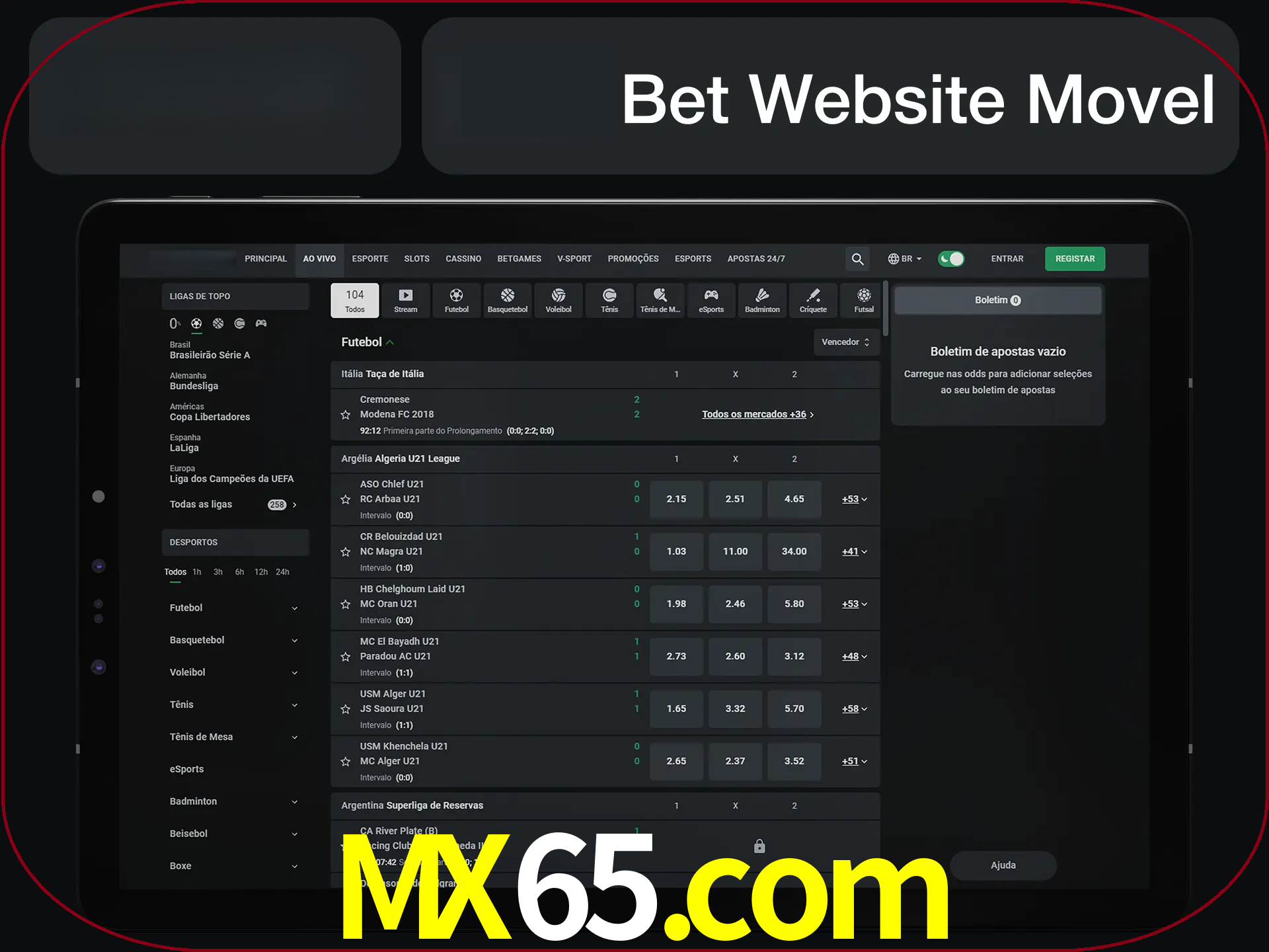Use nosso website em qualquer dispositivo.